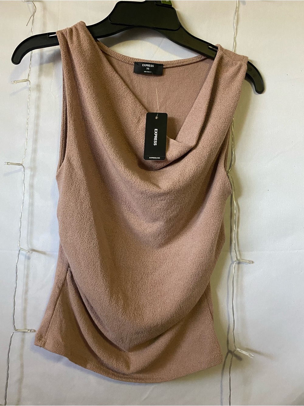 Express Draped Neck Taupe-Pink Sleeveless Camisole